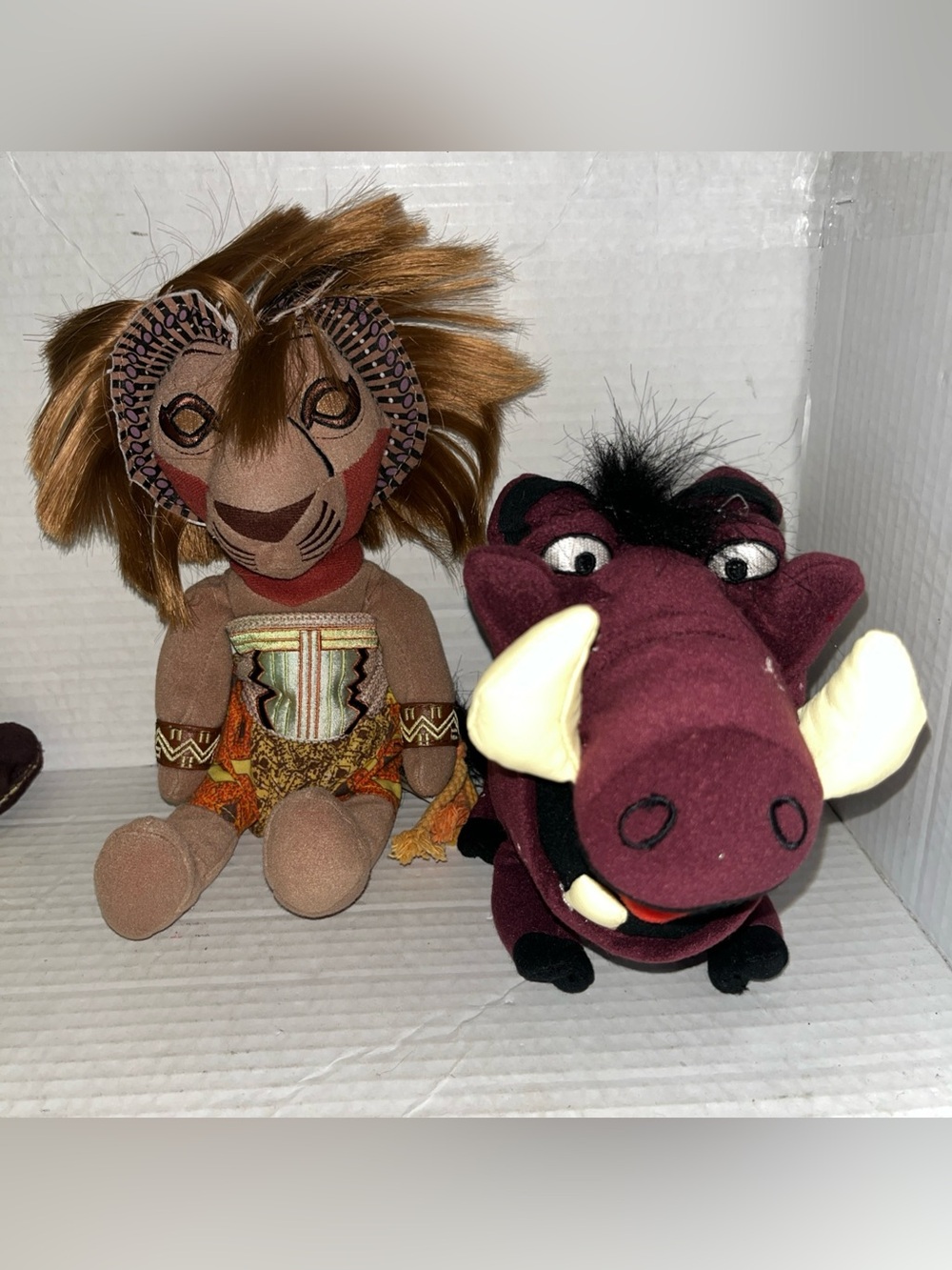 Disney The Lion King Plushes Simba & Pumbaa Collectors Tags Broadway Musical
